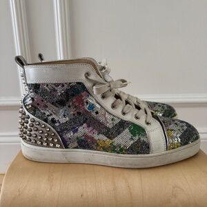 Size 42.5 Christian Louboutin Louis Orlato Spikes high top sneakers